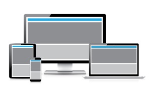 Website layout using responsive web design. 